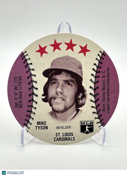 1976 Isaly's Sweet William Disc Mike Tyson Baseball Card NM-MT FREE SHIPPING