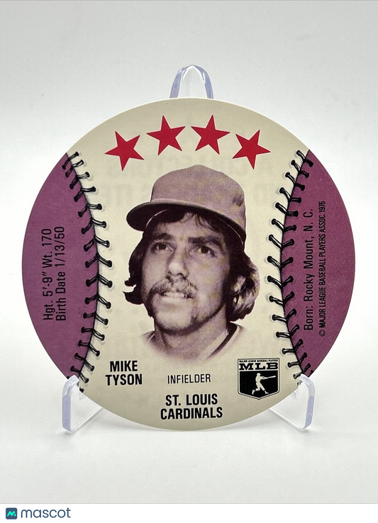 1976 Isaly's Sweet William Disc Mike Tyson Baseball Card NM-MT FREE SHIPPING