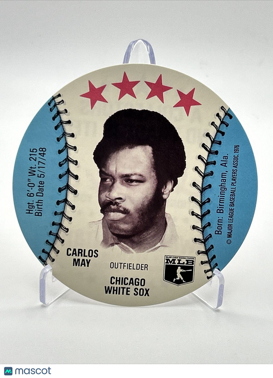 1976 Isaly's Sweet William Disc Carlos May Baseball Card NM-MT FREE SHIPPING