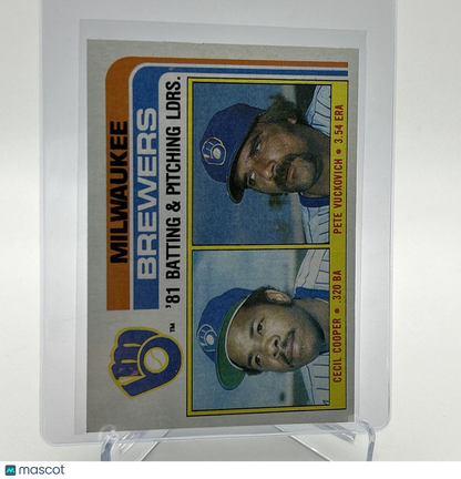 1982 Topps Brewers Leaders/Checklist Baseball Card #703 NM-Mint FREE SHIPPING