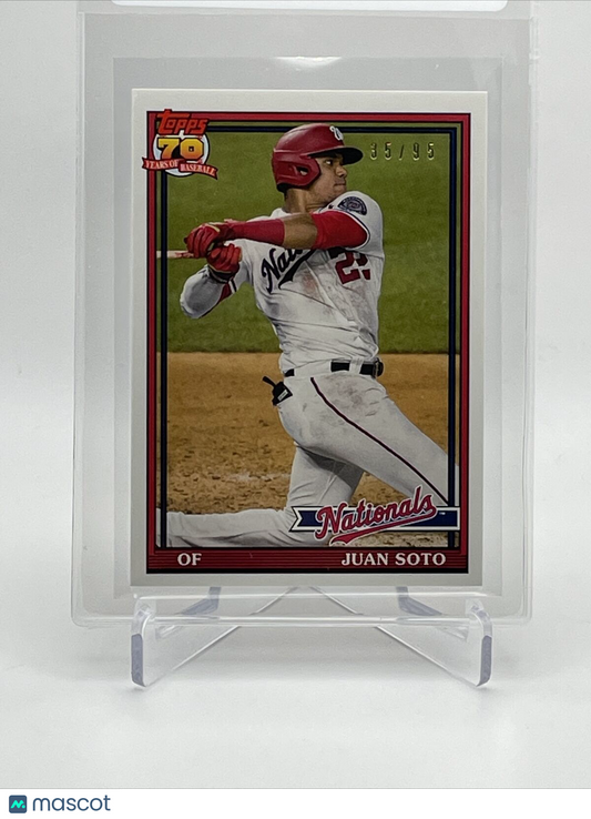 2021 Topps Transcendent Juan Soto Baseball Card #1991-JS 35/95 1991 Topps