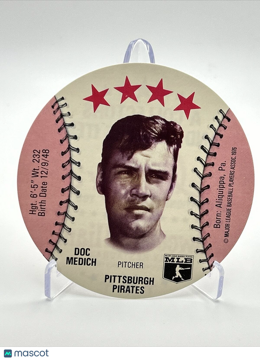 1976 Isaly's Sweet William Disc Doc Medich Baseball Card NM-MT FREE SHIPPING