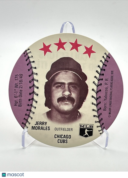 1976 Isaly's Sweet William Disc Jerry Morales Baseball Card NM-MT FREE SHIPPING