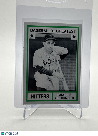 1982 TCMA Greatest Hitters Charlie Gehringer Card #34 Mint FREE SHIPPING