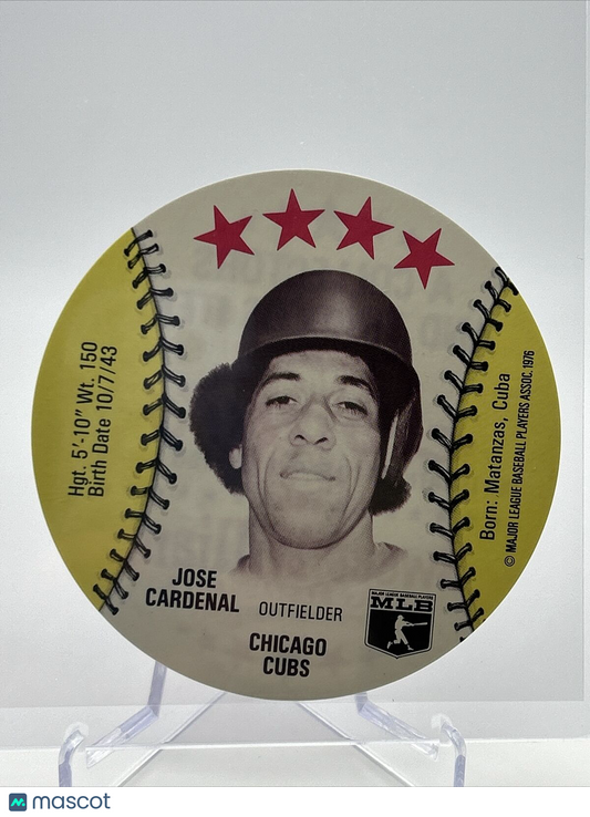 1976 Isaly's Sweet William Disc Jose Cardenal Baseball Card NM-MT FREE SHIPPING
