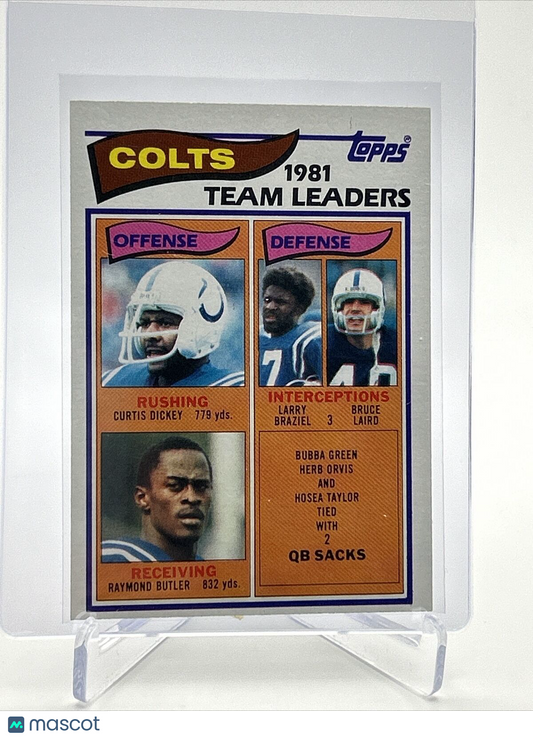 1982 Topps Colts 1981 Team Leaders Football Card #10 NM-MT FREE SHIPPING