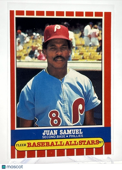 1987 Fleer Baseball All Stars Juan Samuel Baseball Card #39 Mint FREE SHIPPING