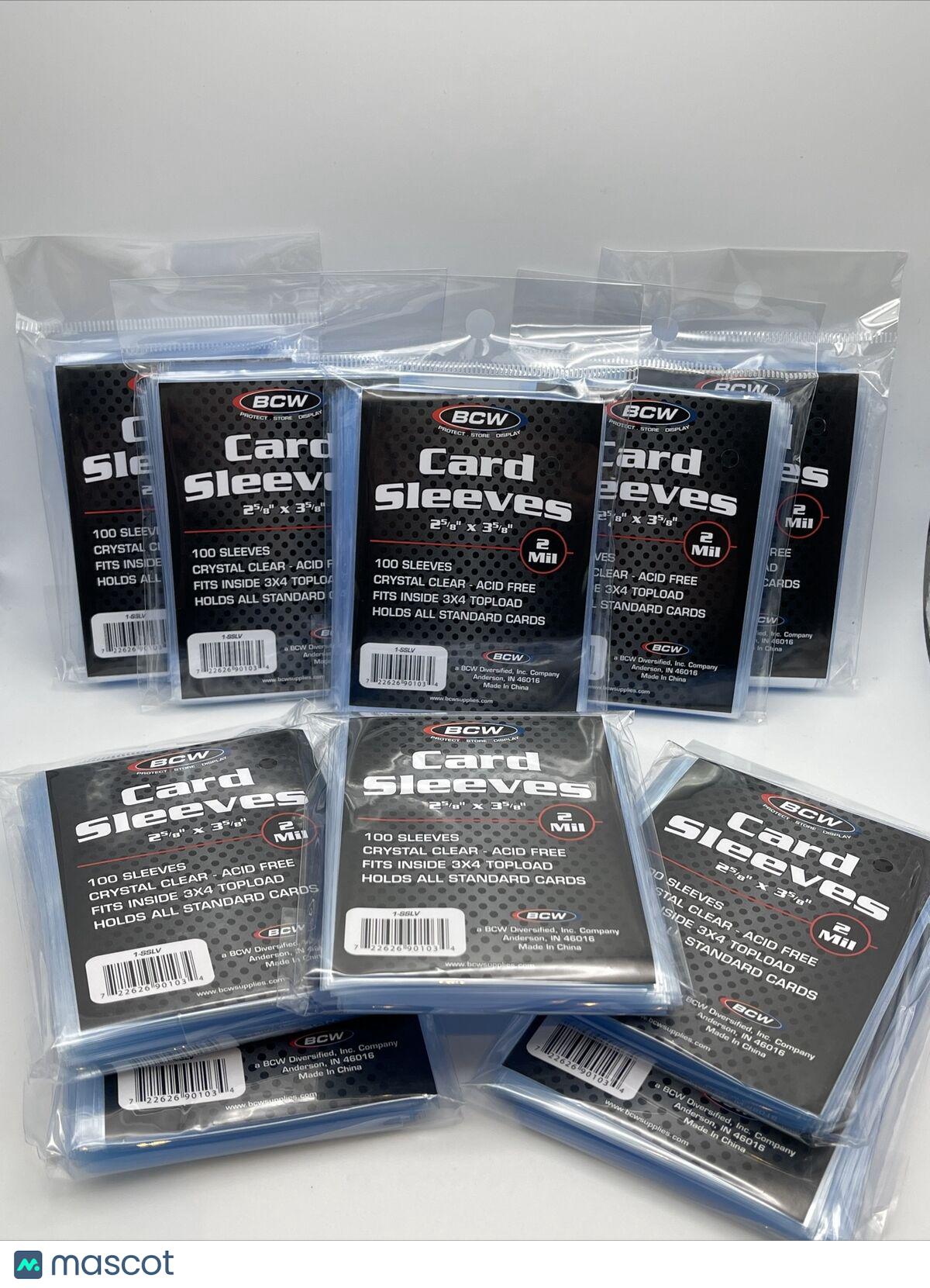 BCW Penny Card Soft Sleeves 10 Packs of 100 for Standard Sized Cards = 1000