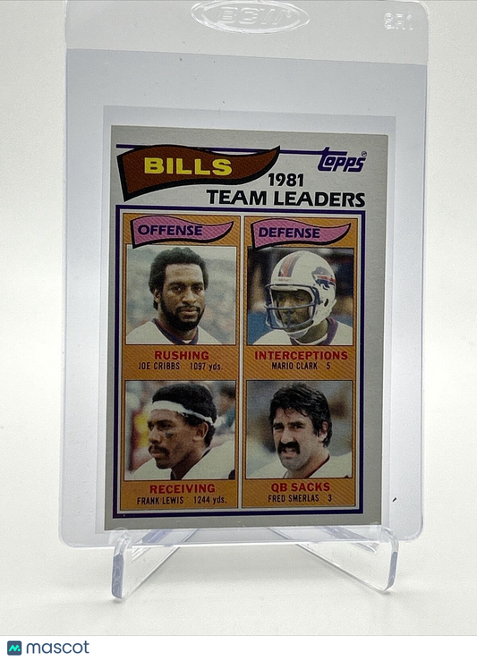 1982 Topps Bills 1981 Team Leaders Football Card #21 NM-MT FREE SHIPPING