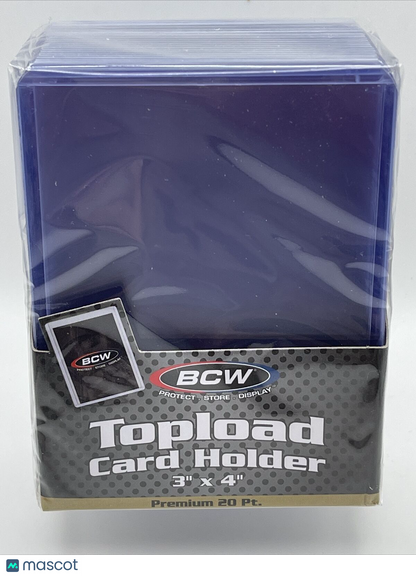 BCW 3X4 Toploaders PREMIUM 20pt Point 1 Pack of 25 for Standard Sized Cards