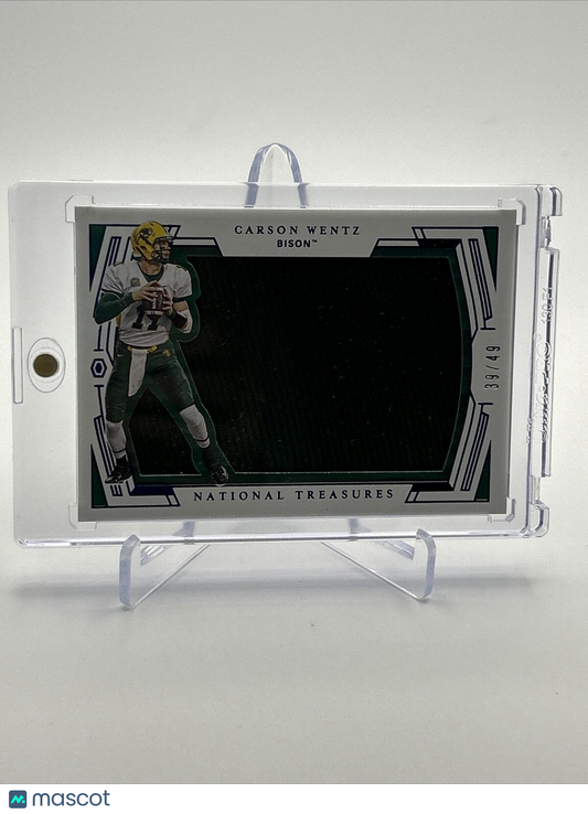 2020 Panini National Treasures Collegiate Silhouettes Blue Carson Wentz 44 39/49