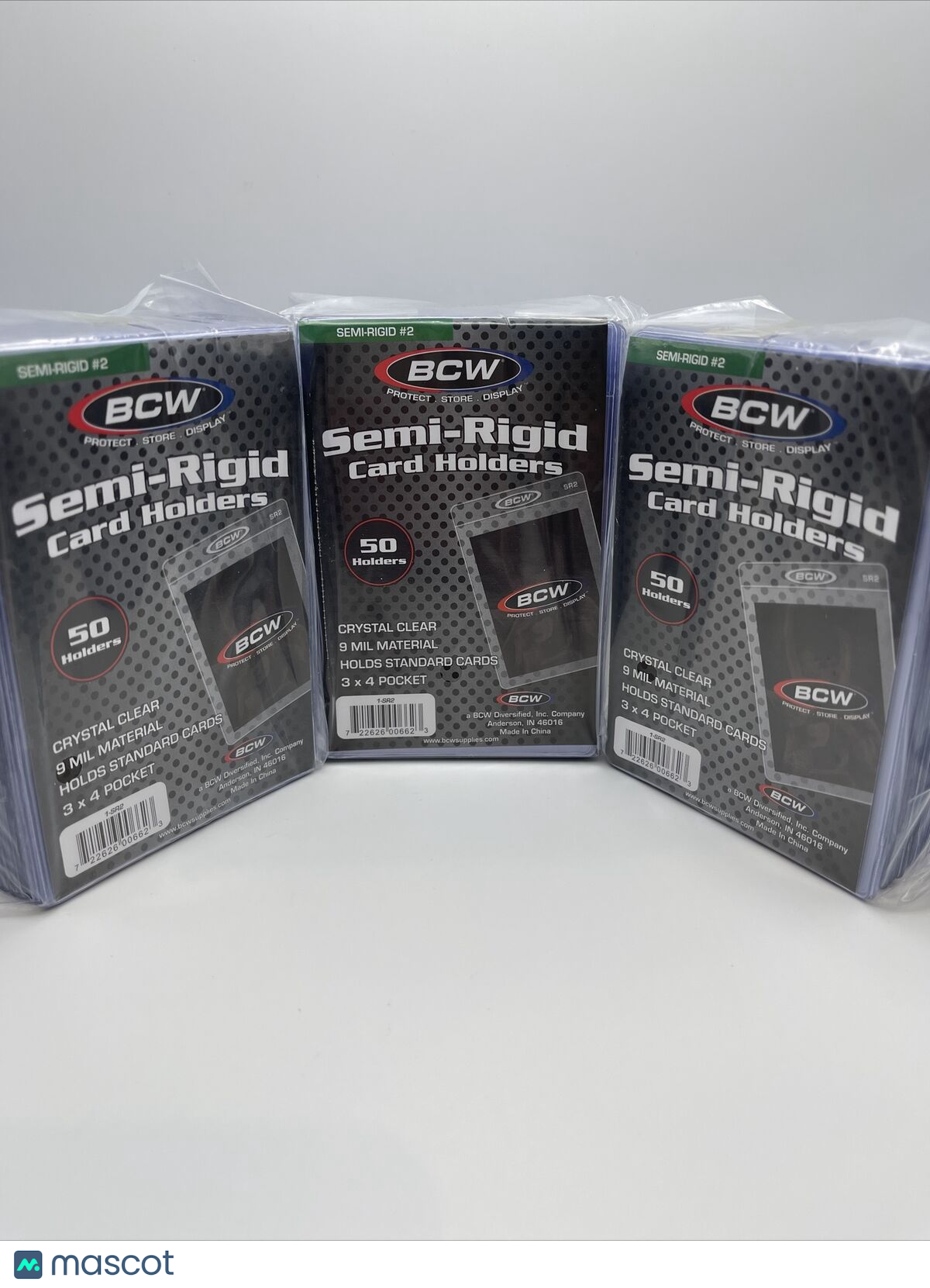 BCW Semi-Rigid Card Holders #2 3 Packs of 50 Sleeves, 150 Total