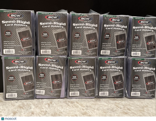 BCW Semi-Rigid Card Holders #2 10 Packs of 50 Sleeves, 500 Total
