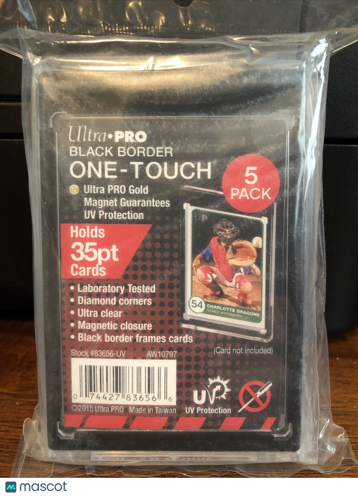 Ultra Pro One-Touch Magnetic Card Holder BLACK BORDER 35pt Point, 5 Pack