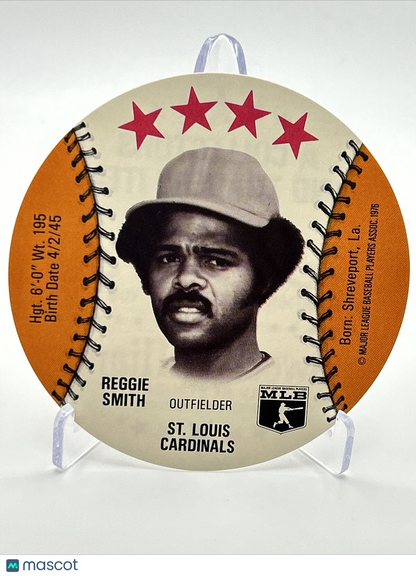 1976 Isaly's Sweet William Disc Reggie Smith Baseball Card NM-MT FREE SHIPPING