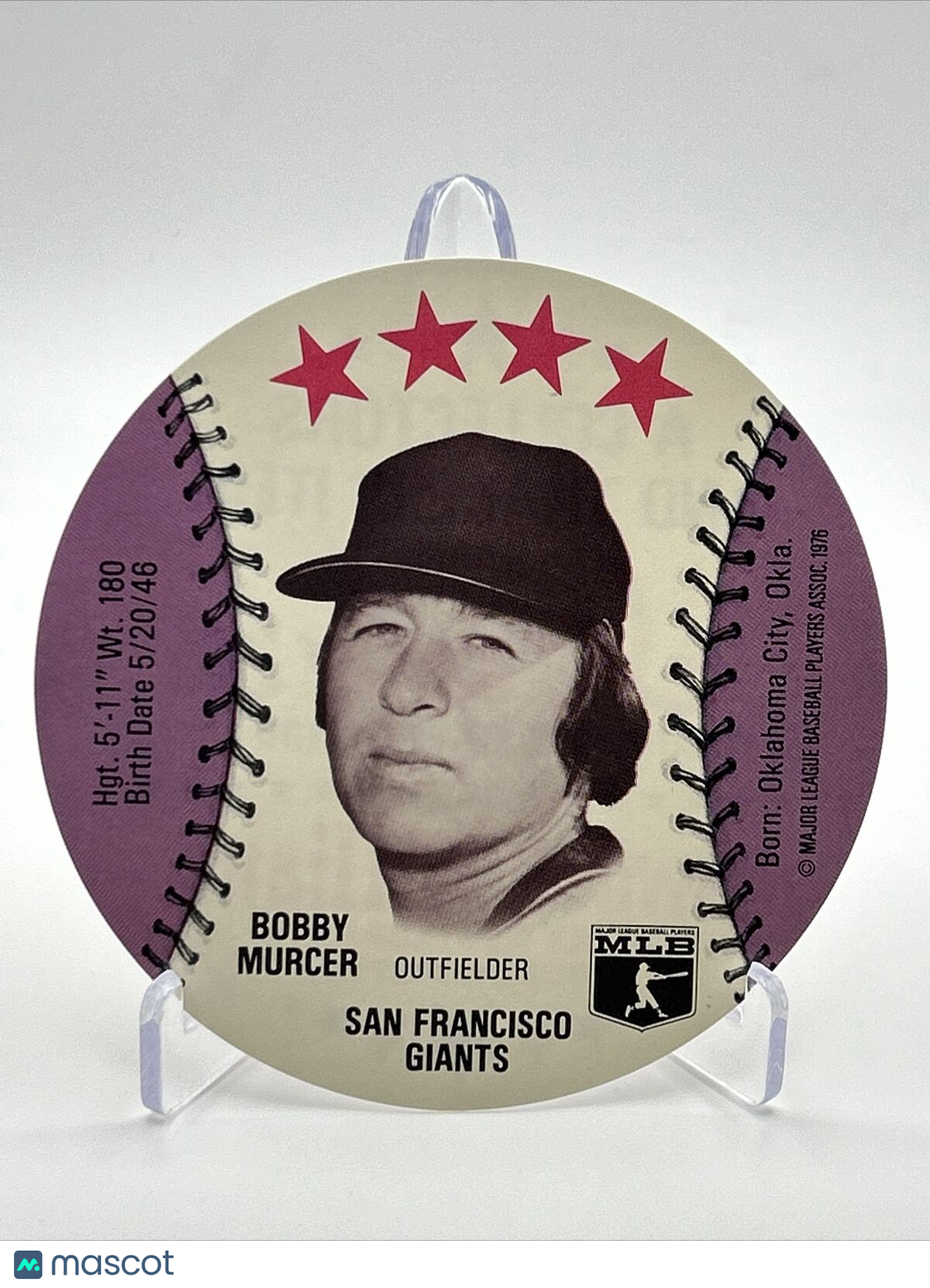 1976 Isaly's Sweet William Disc Bobby Murcer Baseball Card NM-MT FREE SHIPPING