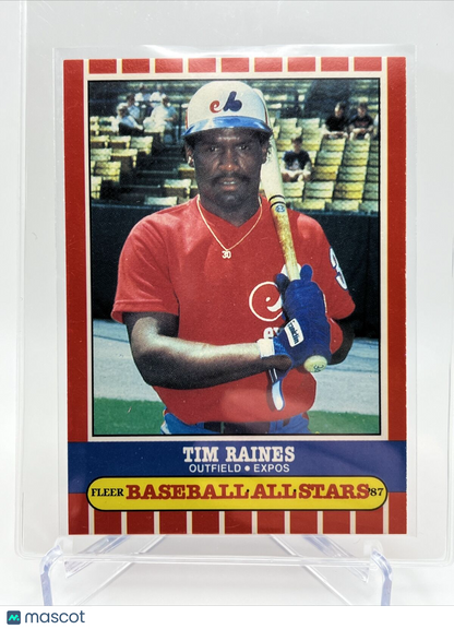 1987 Fleer Baseball All Stars Tim Raines Card #34 Mint FREE SHIPPING