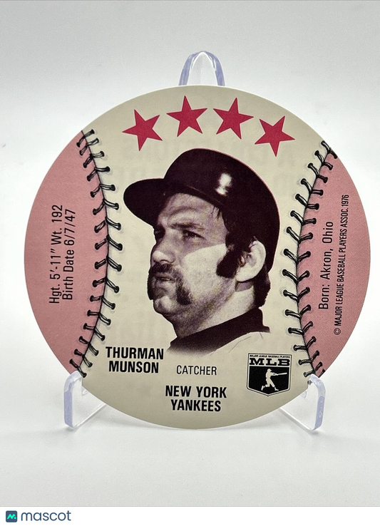 1976 Isaly's Sweet William Disc Thurman Munson Baseball Card NM-MT FREE SHIPPING