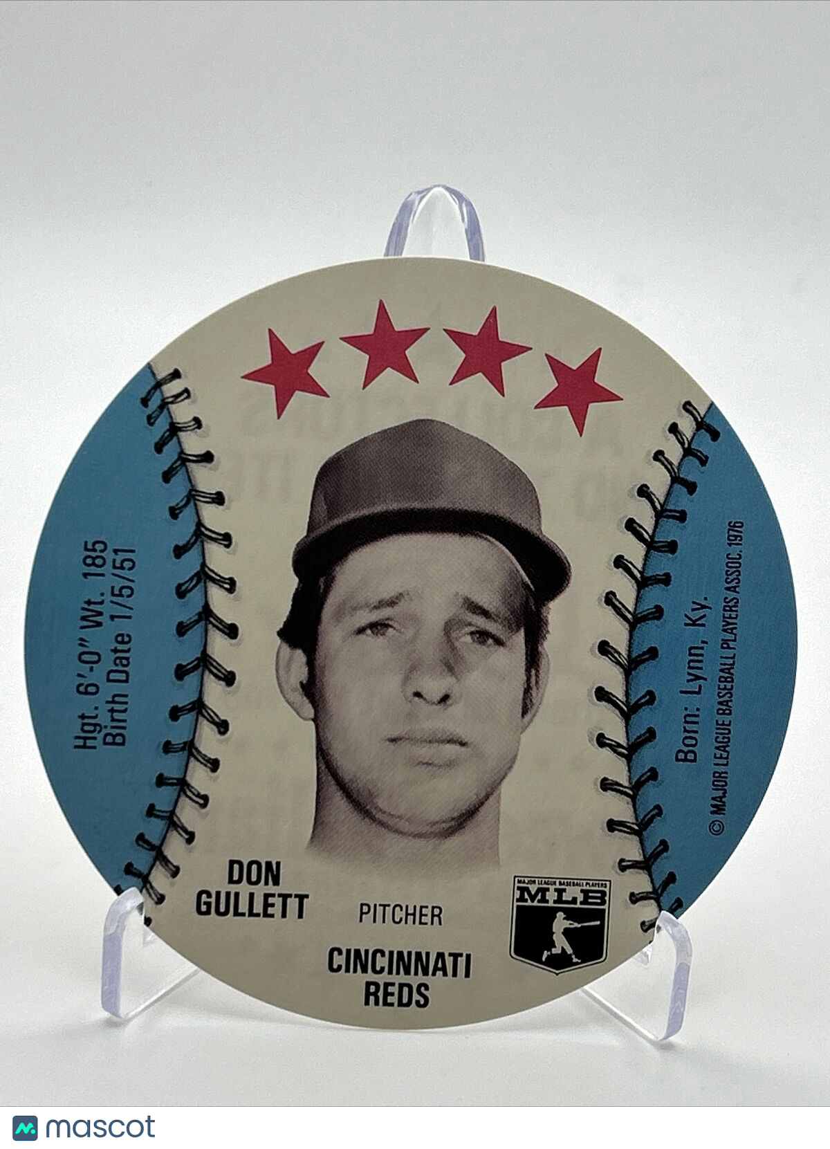 1976 Isaly's Sweet William Disc Don Gullett Baseball Card NM-MT FREE SHIPPING