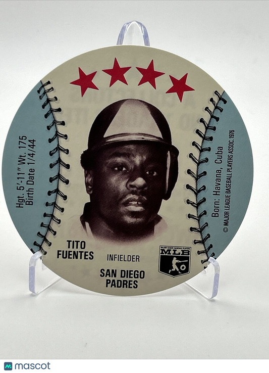 1976 Isaly's Sweet William Disc Tito Fuentes Baseball Card NM-MT FREE SHIPPING
