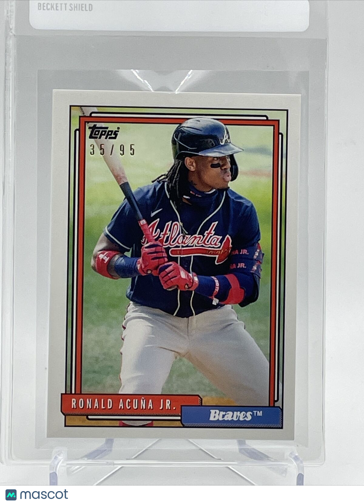 2021 Topps Transcendent Ronald Acuna Jr Baseball Card #1992-RA 35/95 1992 Topps