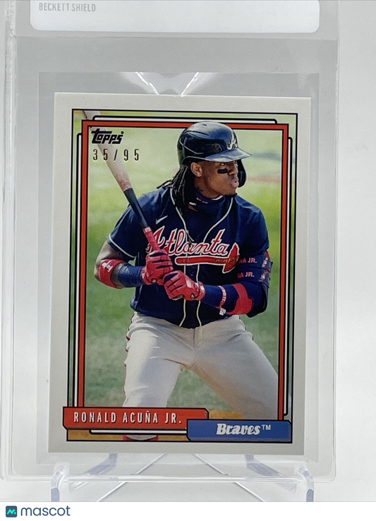 2021 Topps Transcendent Ronald Acuna Jr Baseball Card #1992-RA 35/95 1992 Topps