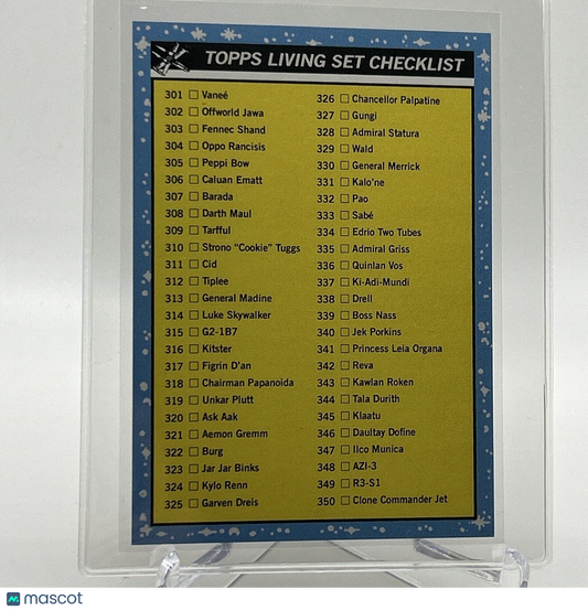 2023 Topps Star Wars Living Set Checklist 301-400 Card Mint FREE SHIPPING