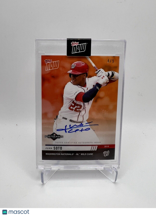 2021 Topps Now Postseason Juan Soto 4/5 Autograph Baseball Card #PS-88E
