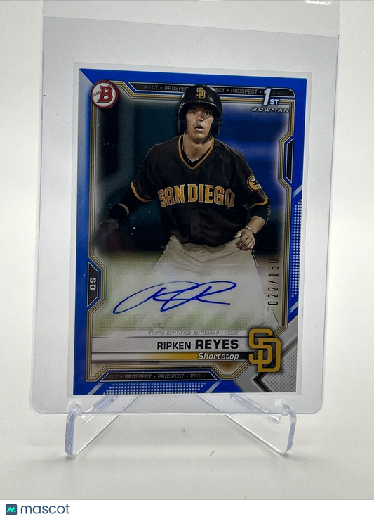 2021 Bowman 1st Ripken Reyes Blue 22/150 Autograph Card #PAPR-RR FREE SHIPPING