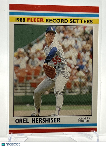 1988 Fleer Record Setters Orel Hershiser Baseball Card #18 Mint FREE SHIPPING