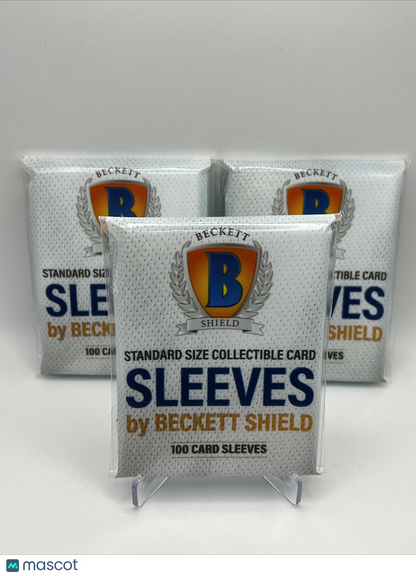 Beckett Shield Soft Penny Card Sleeves 3 Packs of 100 Sleeves for Standard Cards