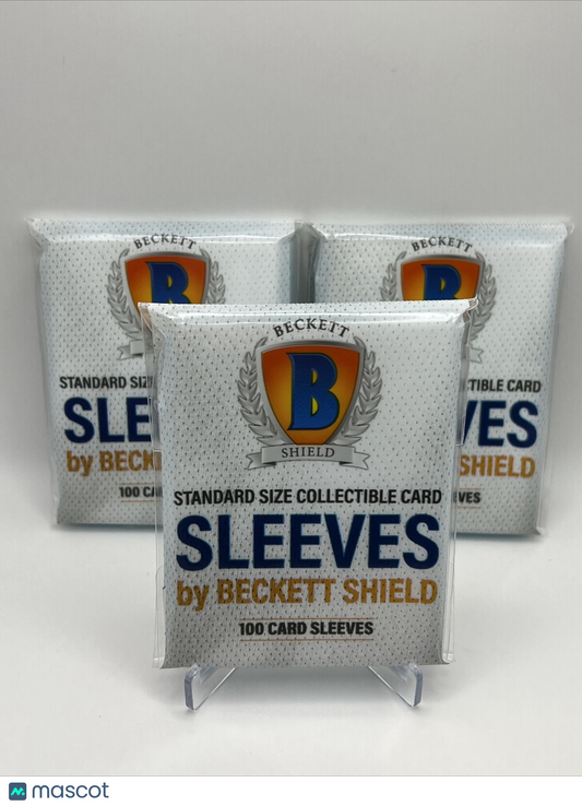 Beckett Shield Soft Penny Card Sleeves 3 Packs of 100 Sleeves for Standard Cards