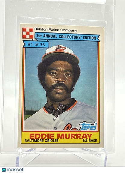 1984 Topps Ralston Purina Eddie Murray Baseball Card #1 NM-Mint FREE SHIPPING