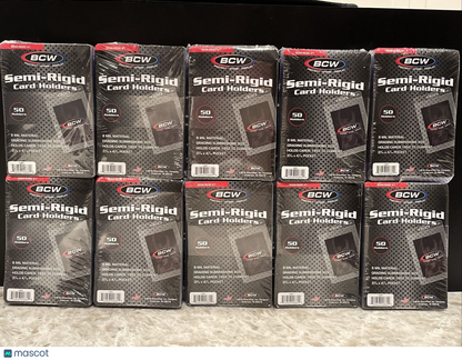 BCW Semi-Rigid Card Holders #1 10 Packs of 50 Sleeves, 500 Total