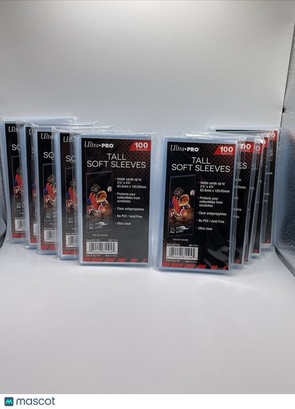 Ultra Pro TALL Penny Card Sleeves 10 Packs of 100 (1,000) cards up to 2.5X4.75