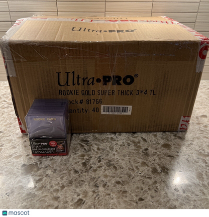 Ultra Pro 3X4 Gold Rookie 75pt Toploaders 40 Packs of 25 for Thicker Cards, 1000