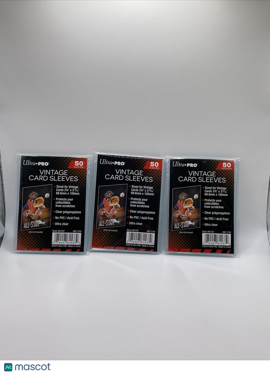 Ultra Pro Penny Card Soft Sleeves 3 Packs of 50 (150) for VINTAGE Sized Cards