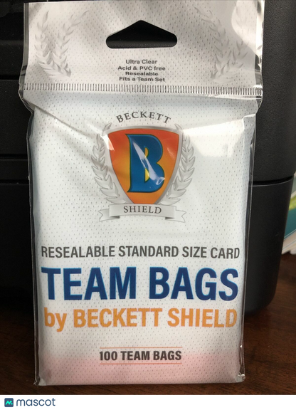 Beckett Shield Team Bags Resealable Sleeves Pack of 100 YOU CHOOSE QUANTITY