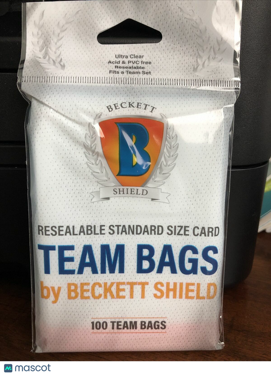 Beckett Shield Team Bags Resealable Sleeves Pack of 100 YOU CHOOSE QUANTITY