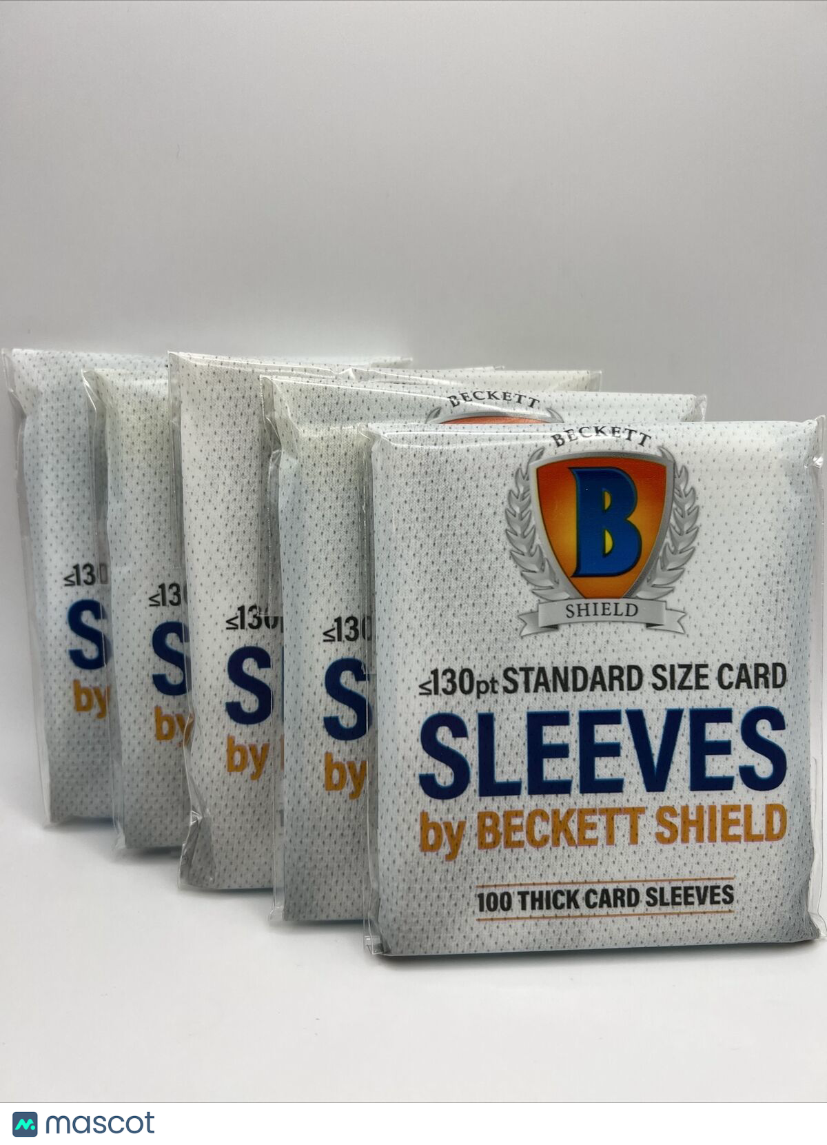 Beckett Shield Soft Card THICK Sleeves 5 Packs of 100 Sleeves for 130pt Cards