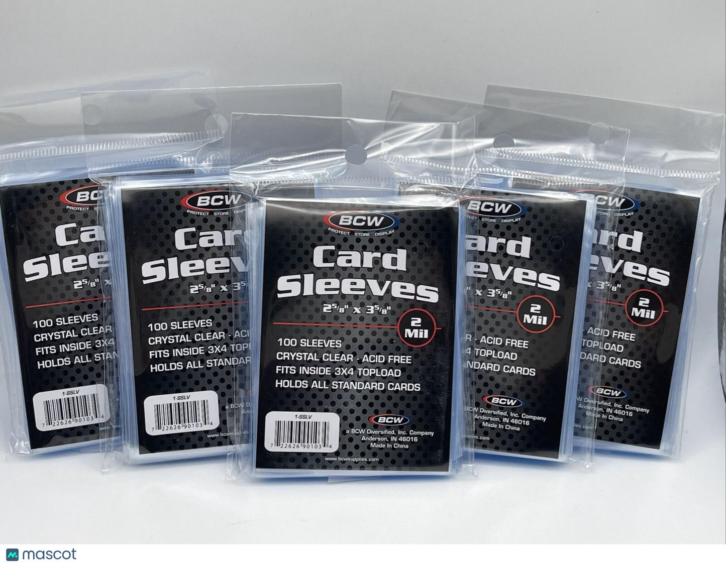 BCW Penny Card Soft Sleeves 5 Packs of 100 for Standard Sized Cards = 500