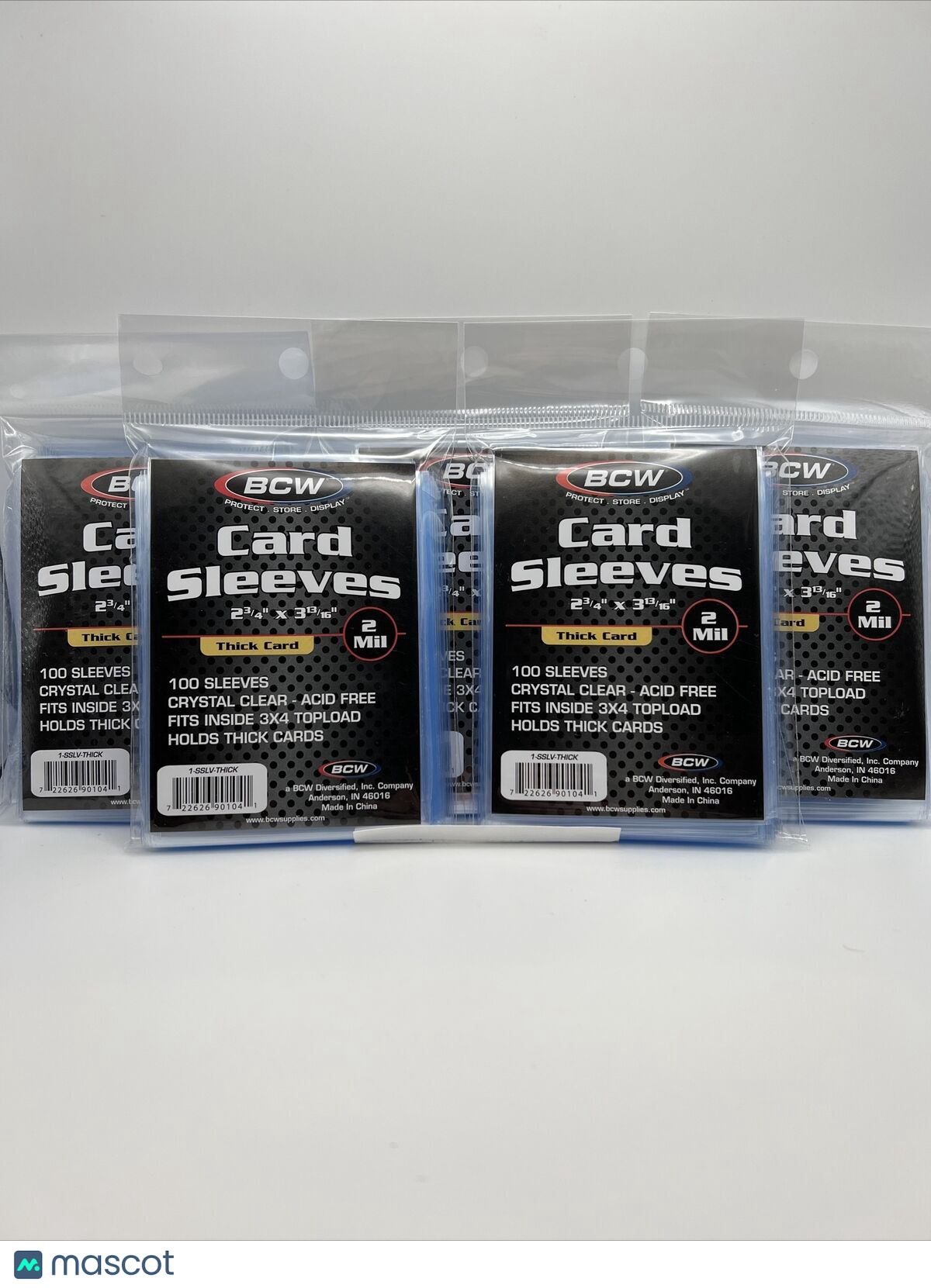 BCW Penny Card Soft Sleeves 5 Packs of 100 for THICK Sized Cards = 500