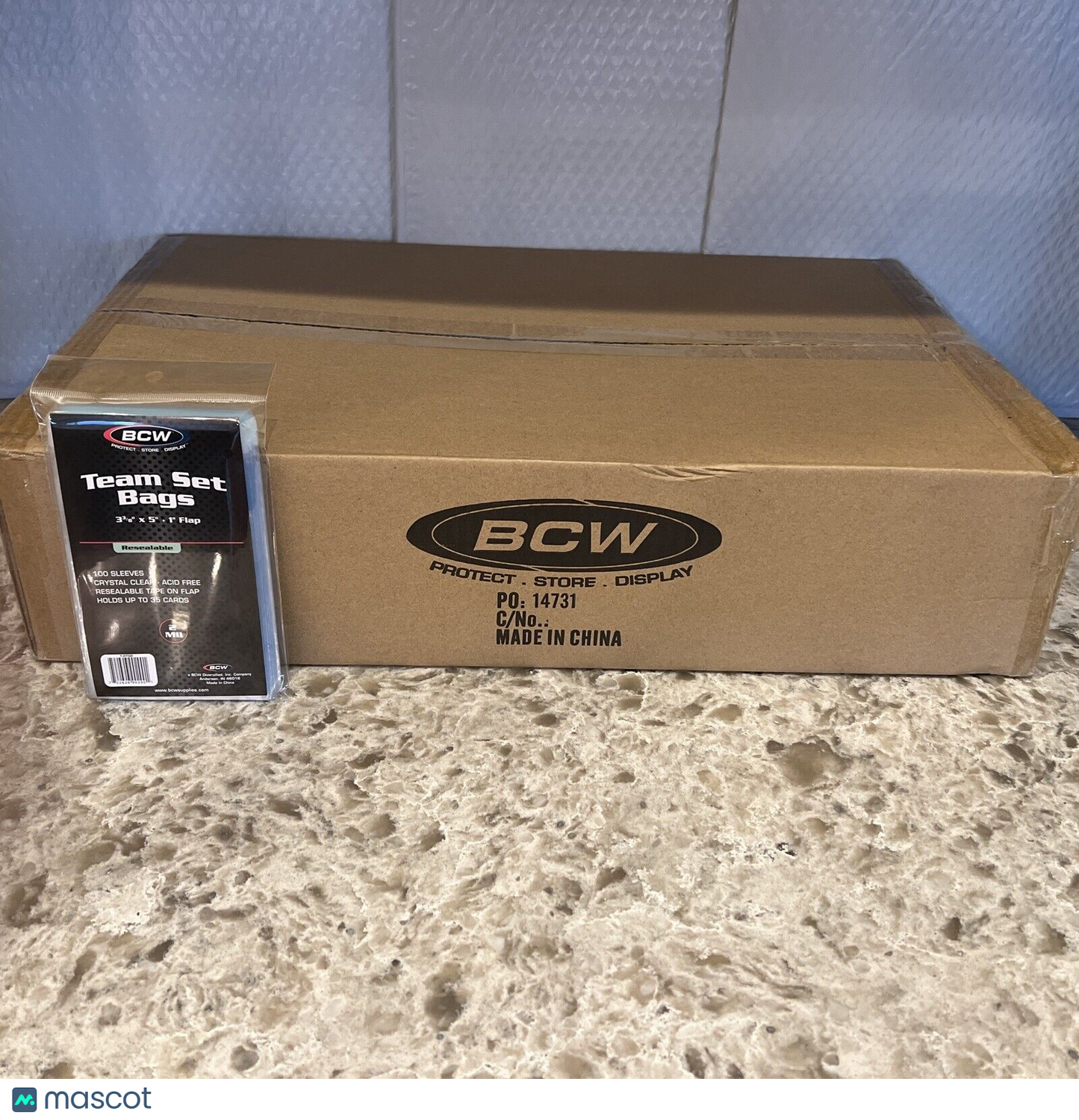 BCW Resealable Team Set Bags CASE of 100 Packs of 100 Sleeves/Pack, 10000 total