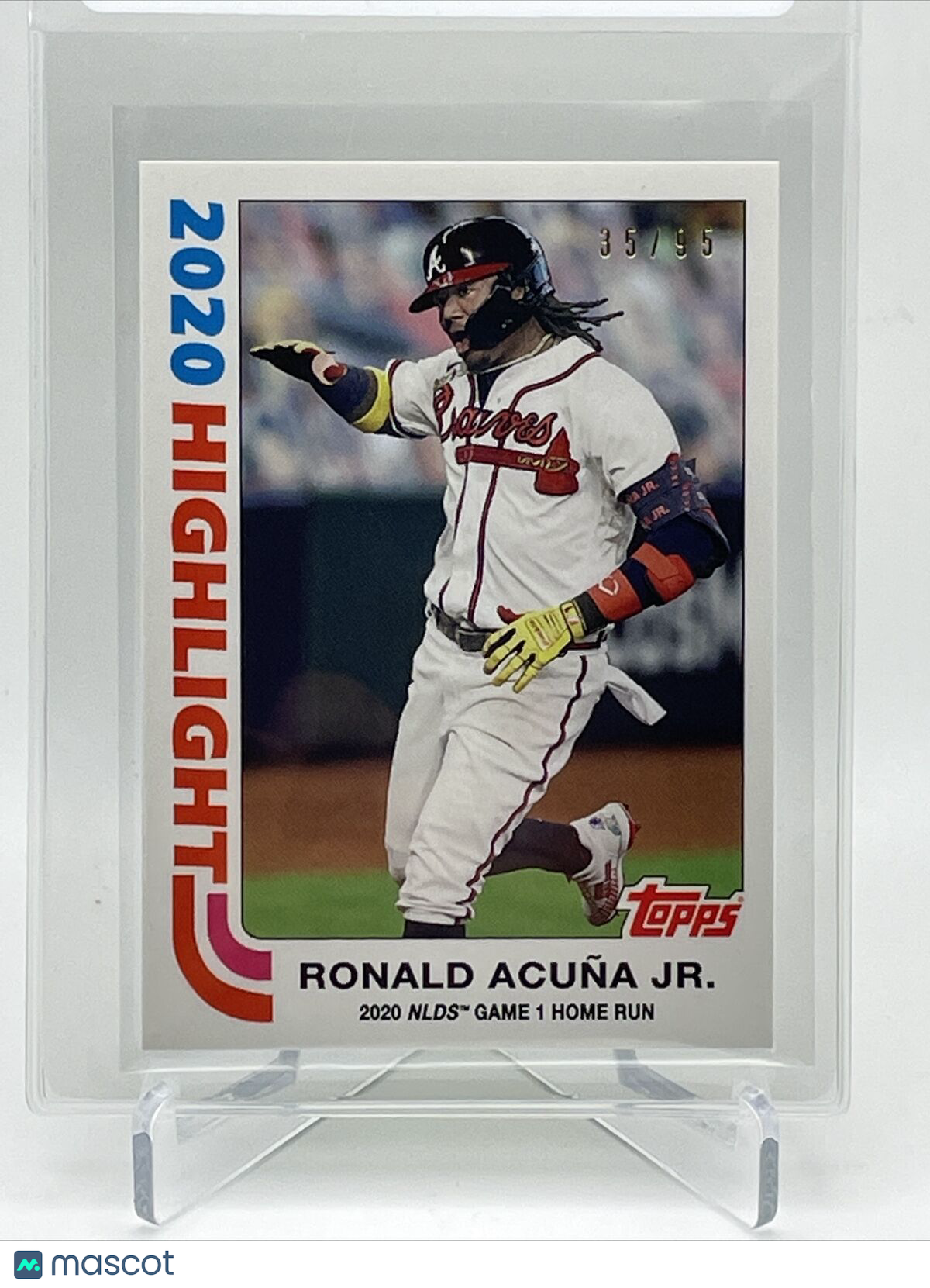 2021 Topps Transcendent Ronald Acuna Jr Baseball Card #1982-RA 35/95 1982 Topps