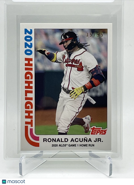 2021 Topps Transcendent Ronald Acuna Jr Baseball Card #1982-RA 35/95 1982 Topps
