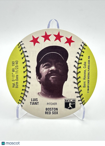 1976 Isaly's Sweet William Disc Luis Tiant Baseball Card NM-MT FREE SHIPPING