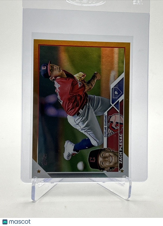 2023 Topps GOLD FOIL Zach Plesac Baseball Card #476 FREE SHIPPING