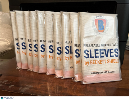 Beckett Shield Resealable Graded Card Sleeves 10 Packs of 100 - 1000 Total