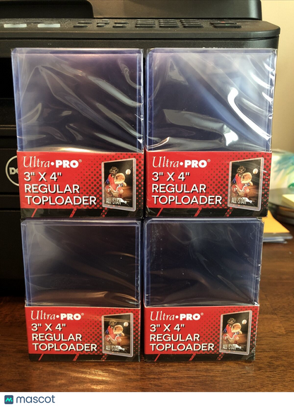 Ultra Pro 3X4 Regular Toploaders 35pt 4 Packs of 25 for Regular Cards, 100 total