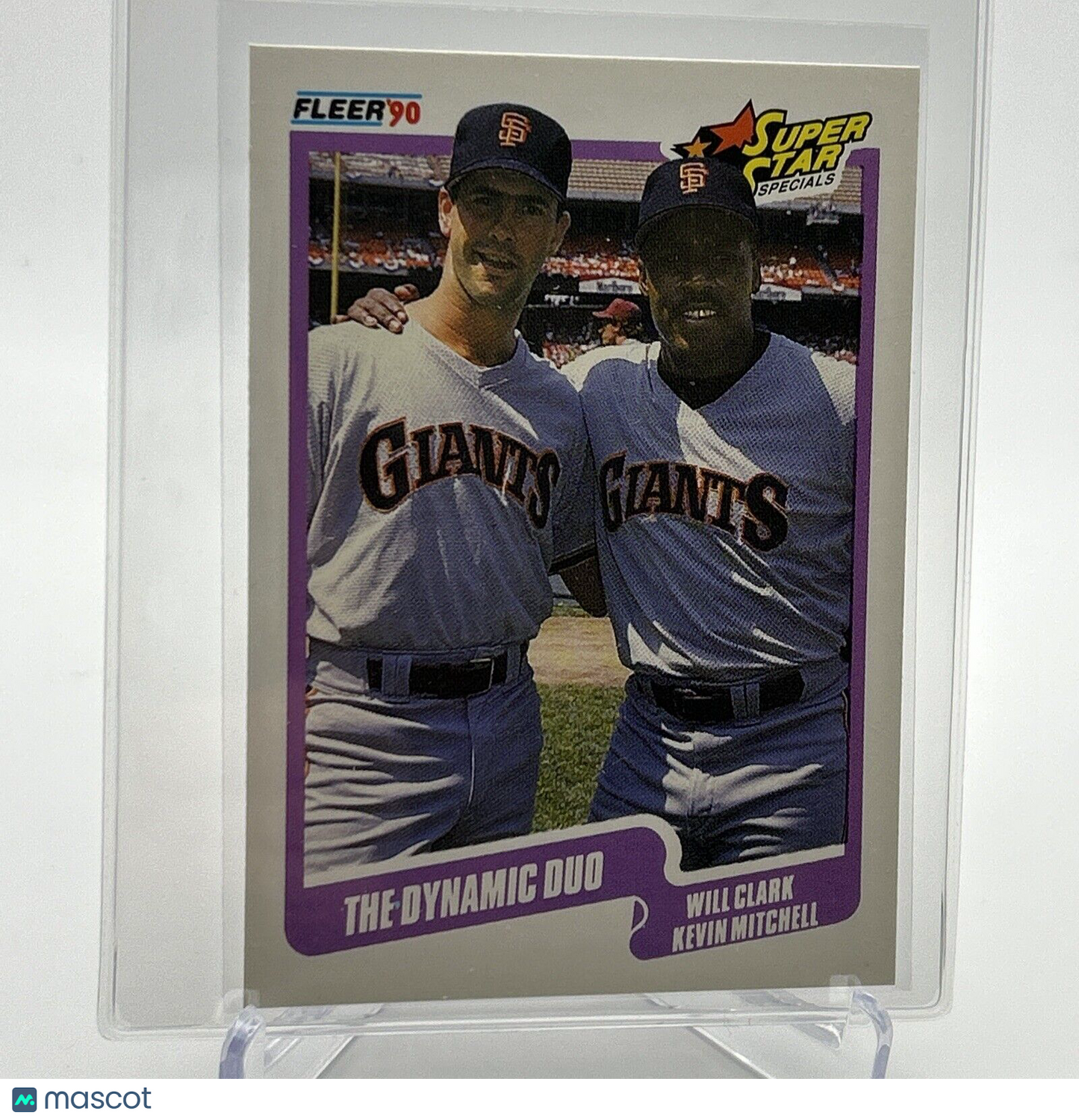 1990 Fleer Will Clark/Kevin Mitchell Baseball Card #637 Mint FREE SHIPPING